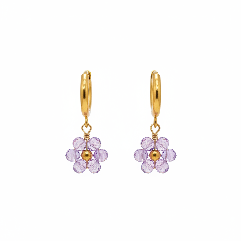 Stainless Steel Flower Earrings